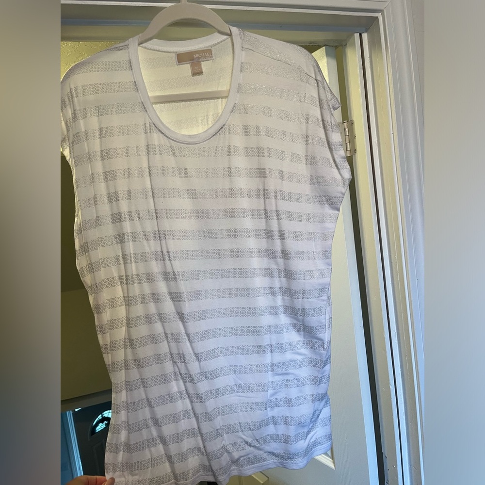 Michael Kors, white and silver T-shirt